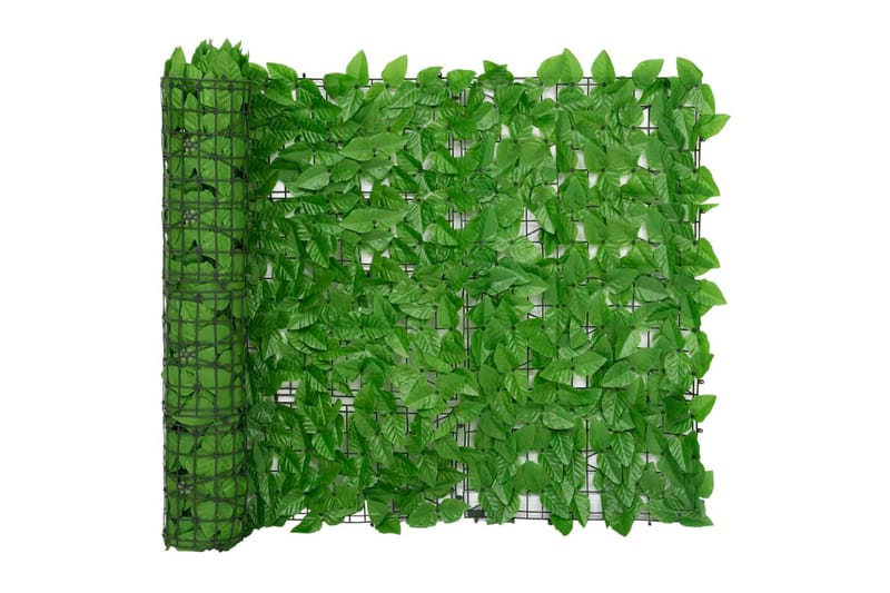 Balkongskjerm med grønne blader 500x100 cm - grønn - Balkongbeskyttelse
