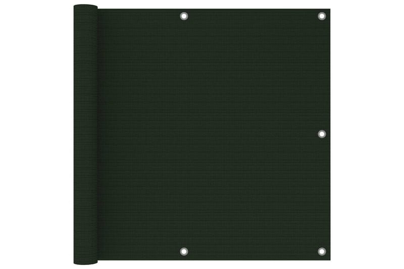 Balkongskjerm mörkegrönn 90x500 cm HDPE - grönn - Balkongbeskyttelse