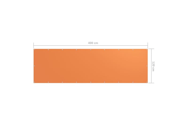 Balkongskjerm oransje 120x400 cm oxfordstoff - Oransj - Balkongbeskyttelse