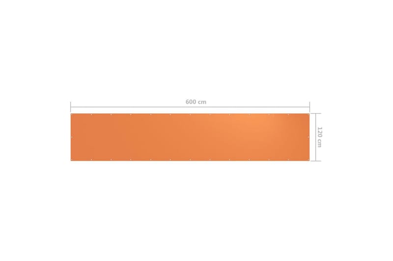 Balkongskjerm oransje 120x600 cm oxfordstoff - Oransj - Balkongbeskyttelse