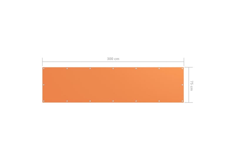 Balkongskjerm oransje 75x300 cm oxfordstoff - Oransj - Balkongbeskyttelse