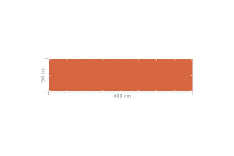 Balkongskjerm oransje 90x400 cm HDPE - Oransj - Balkongbeskyttelse