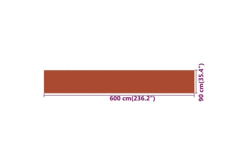Balkongskjerm oransje 90x600 cm HDPE - Oransj - Balkongbeskyttelse