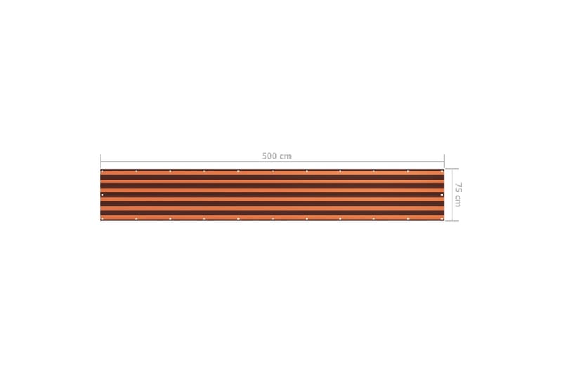 Balkongskjerm oransje og brun 75x500 cm oxfordstoff - Flerfarget - Balkongbeskyttelse