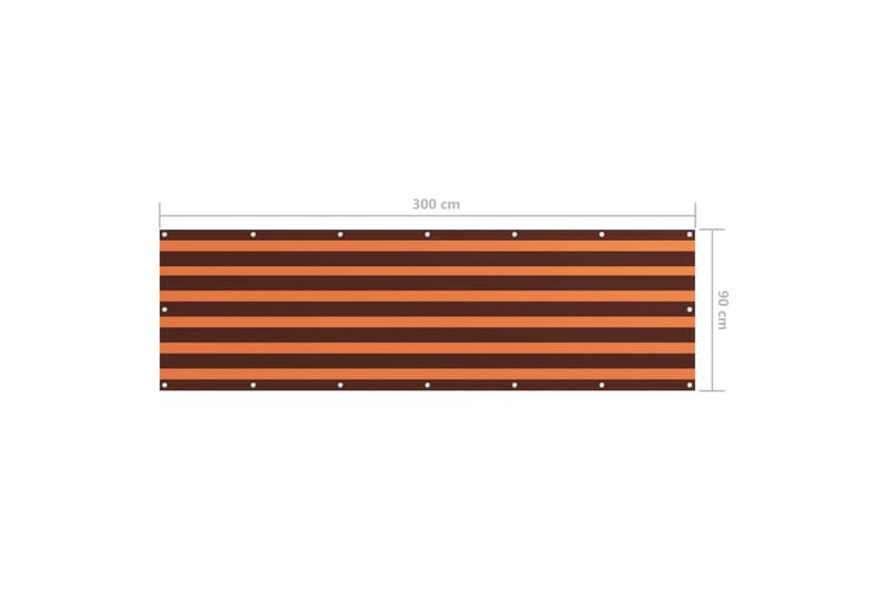 Balkongskjerm oransje og brun 90x300 cm oxfordstoff - Flerfarget - Balkongbeskyttelse