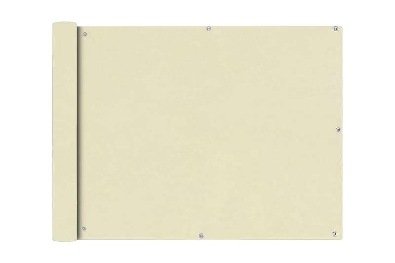 Balkongskjerm Oxfordstoff 90x600 cm Kremhvit - Hvit - Balkongbeskyttelse