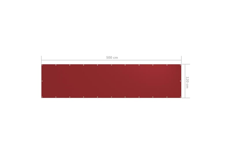 Balkongskjerm rød 120x500 cm oxfordstoff - Rød - Balkongbeskyttelse