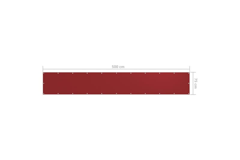 Balkongskjerm rød 75x500 cm oxfordstoff - Rød - Balkongbeskyttelse