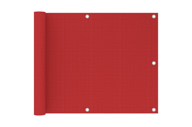Balkongskjerm rød 75x600 cm HDPE - Rød - Balkongbeskyttelse