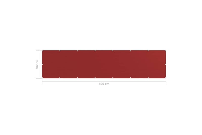 Balkongskjerm rød 90x400 cm HDPE - Rød - Balkongbeskyttelse