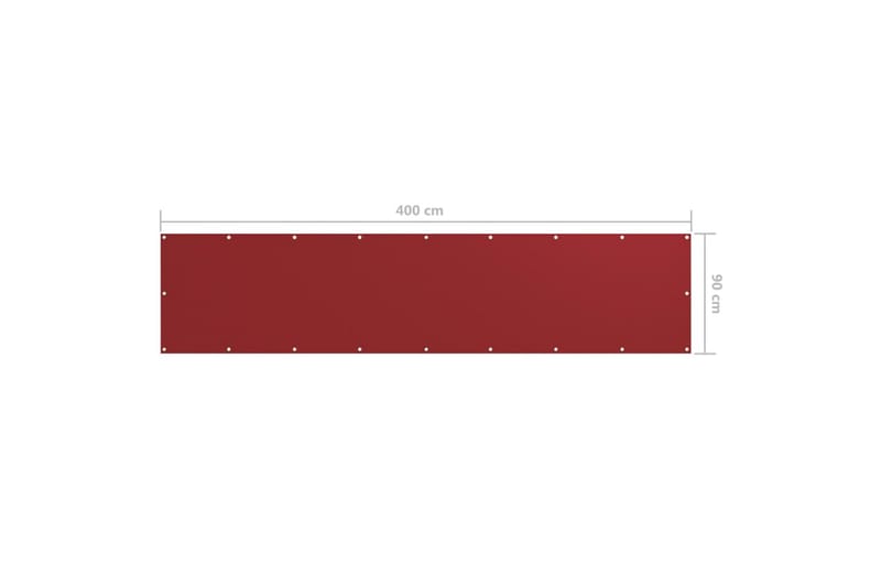Balkongskjerm rød 90x400 cm oxfordstoff - Rød - Balkongbeskyttelse
