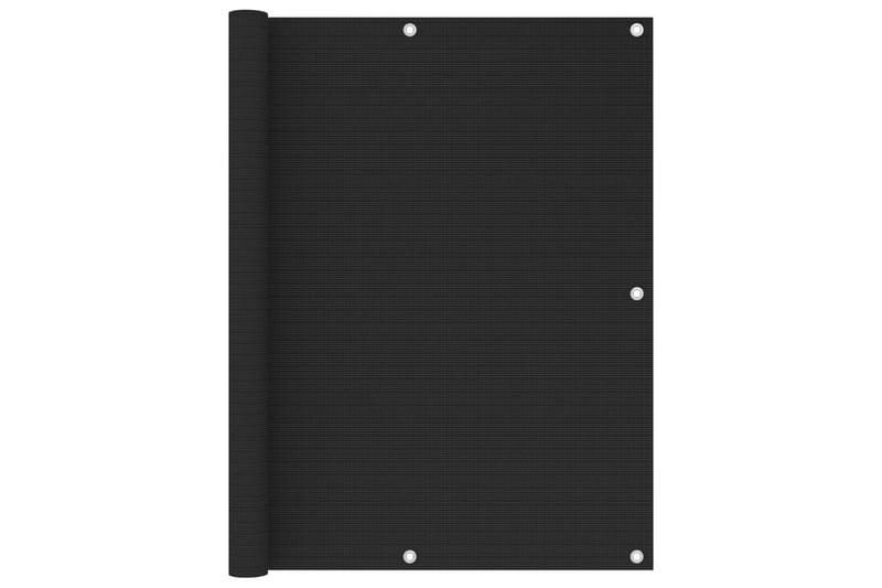 Balkongskjerm svart 120x400 cm HDPE - Svart - Balkongbeskyttelse
