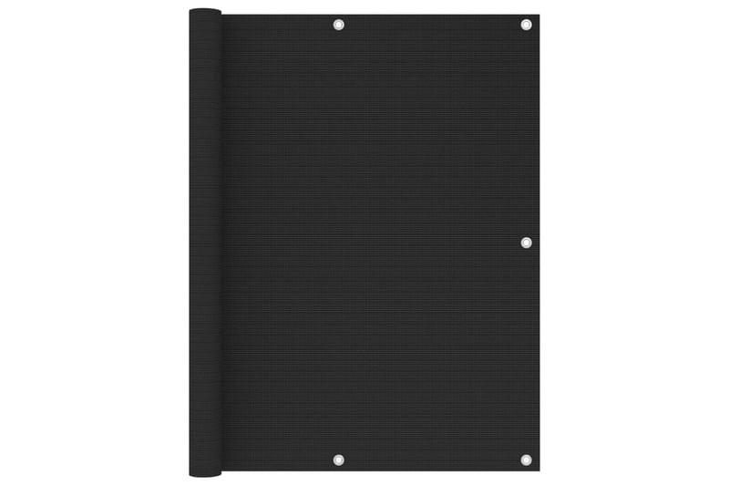 Balkongskjerm svart 120x600 cm HDPE - Svart - Balkongbeskyttelse