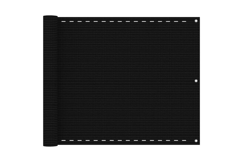 Balkongskjerm svart 75x400 cm HDPE - Svart - Balkongbeskyttelse