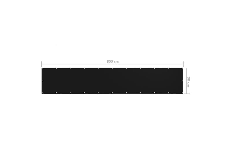 Balkongskjerm svart 90x500 cm oxfordstoff - Svart - Balkongbeskyttelse