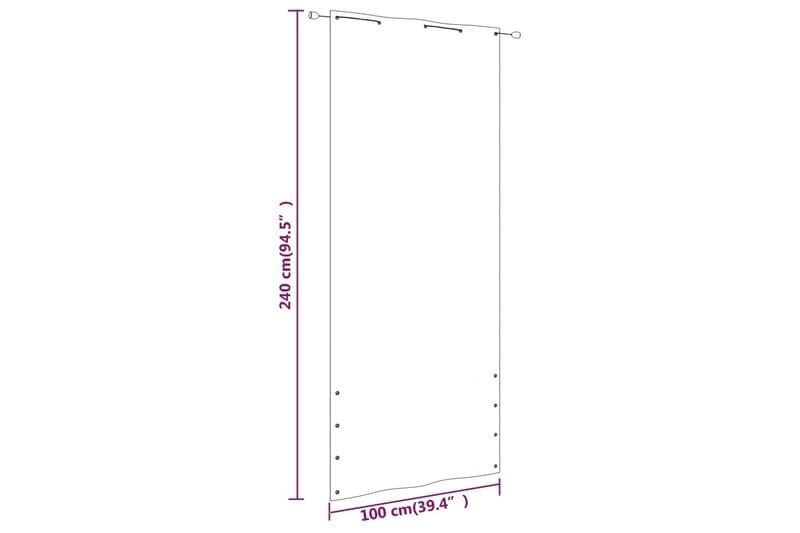 Balkongskjerm terrakotta 100x240 cm oxfordstoff - Brun - Balkongbeskyttelse