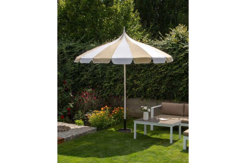 Balkongparasoll Beliani Minoa Beige Beige||White - Hagemøbler & utemiljø - Solbeskyttelse - Parasoller - Balkongparasoll