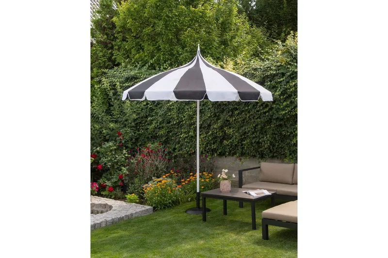 Balkongparasoll Beliani Minoa Beige Black||White - Hagemøbler & utemiljø - Solbeskyttelse - Parasoller - Balkongparasoll