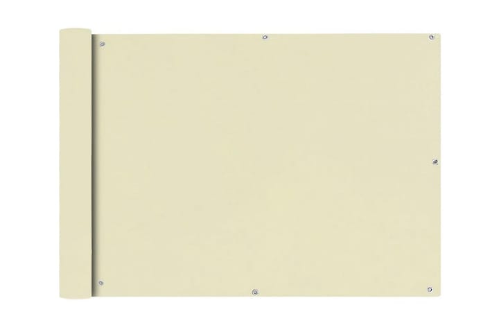 Balkongskjerm Oxfordstoff 75x400 cm Kremhvit - Beige - Balkongbeskyttelse