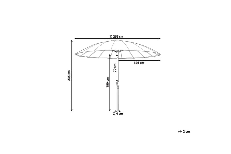 Faenza Parasol 255 cm - Svart/Grå - Hagemøbler & utemiljø - Solbeskyttelse - Parasoller