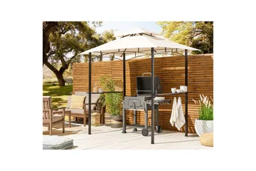 Lusthus Beliani Naro Beige/svart Beige||Black - Hagemøbler & utemiljø - Solbeskyttelse - Paviljong