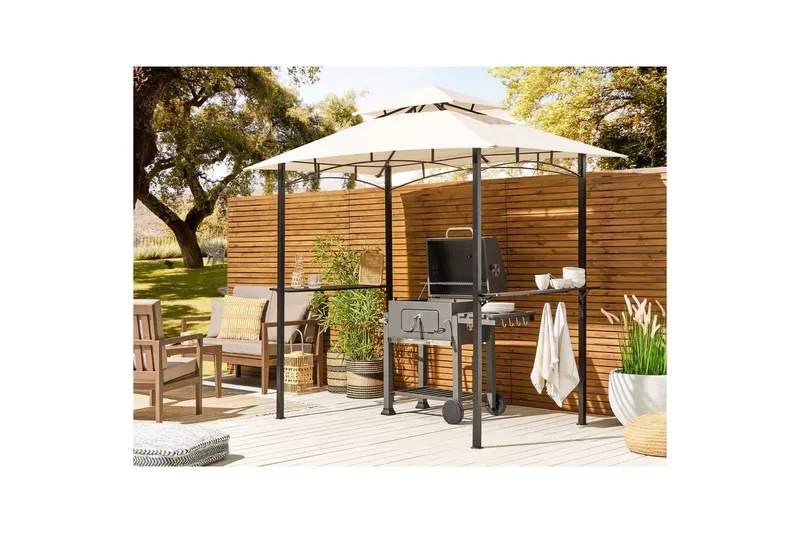 Lusthus Beliani Naro Beige/svart Beige||Black - Hagemøbler & utemiljø - Solbeskyttelse - Paviljong