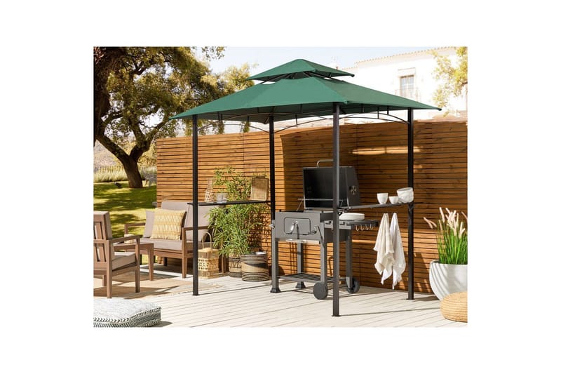 Lusthus Beliani Naro Beige/svart Green||Black - Hagemøbler & utemiljø - Solbeskyttelse - Paviljong