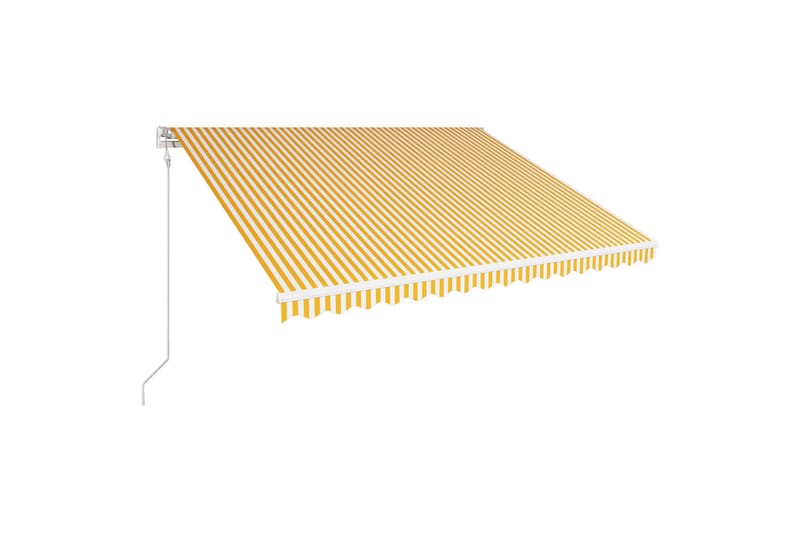 Automatisk inntrekkbar markise 400x300 cm gul og hvit - Markiser - Terrassemarkise
