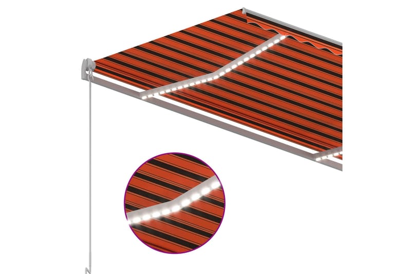 Automatisk markise med LED og vindsensor 3,5x2,5 m - Oransj - Markiser - Terrassemarkise