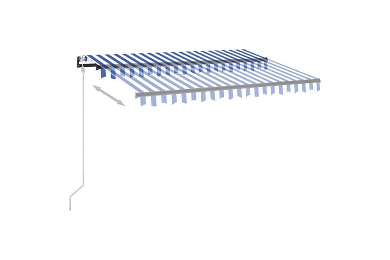 Automatisk markise med LED og vindsensor 350x250 cm blå og h - Blå - Markiser - Terrassemarkise