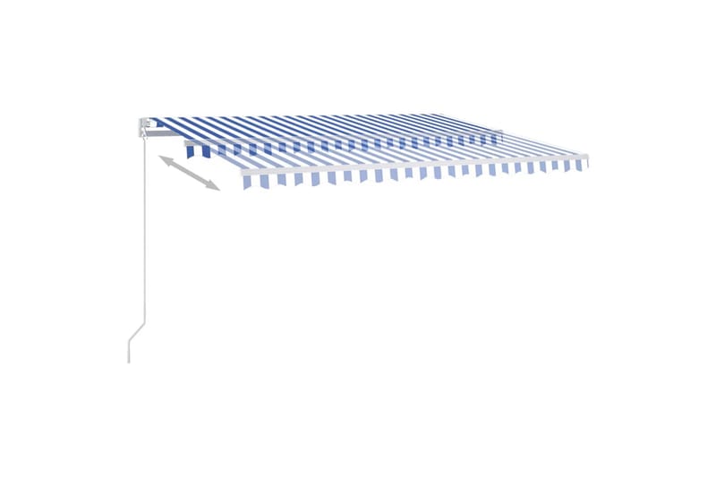 Automatisk markise med vindsensor og LED 4,5x3 m blå og hvit - Blå - Markiser - Terrassemarkise