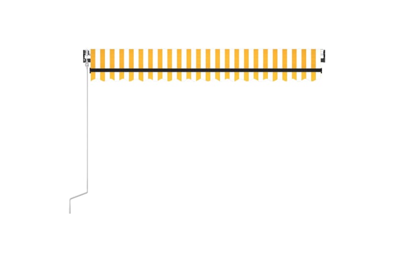 Automatisk markise med vindsensor og LED 400x350 cm gul/hvit - Gul - Markiser - Terrassemarkise