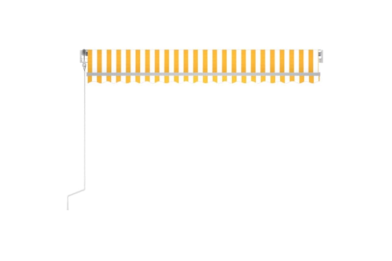 Automatisk markise med vindsensor og LED 450x350 cm gul/hvit - Gul - Markiser - Terrassemarkise