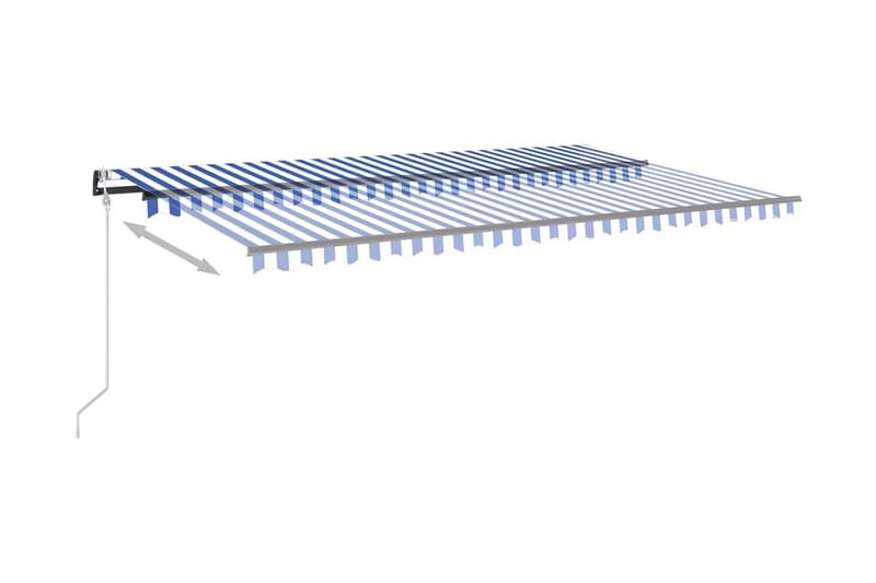 Automatisk markise med vindsensor og LED 500x300 cm blå og h - Blå - Markiser - Terrassemarkise