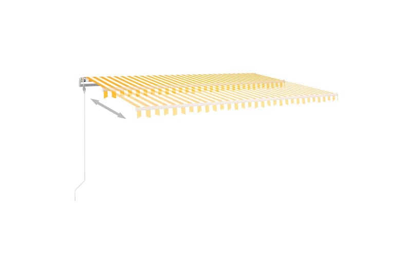 Automatisk markise med vindsensor og LED 5x3 m gul og hvit - Markiser - Terrassemarkise