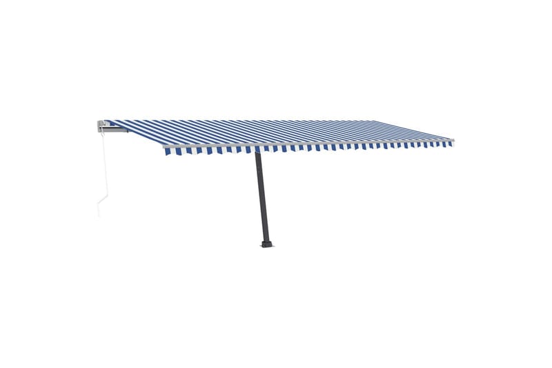 Automatisk markise med vindsensor og LED 600x300 cm blå og h - Blå - Markiser - Terrassemarkise