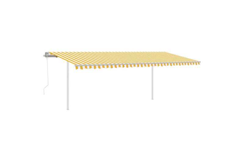 Automatisk markise med vindsensor og LED 6x3,5 m gul og hvit - Gul - Markiser - Terrassemarkise