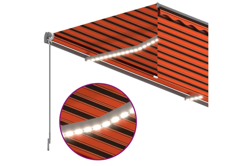 Automatisk markise rullegardin vindsensor LED 4x3m - Oransj - Markiser - Vindusmarkise