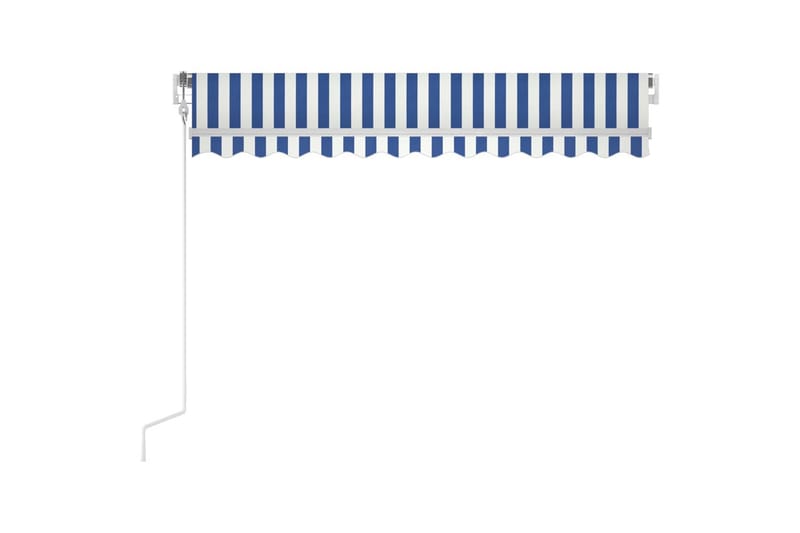 Automatisk uttrekkbar markise 300x250 cm blå og hvit - Blå - Markiser - Terrassemarkise