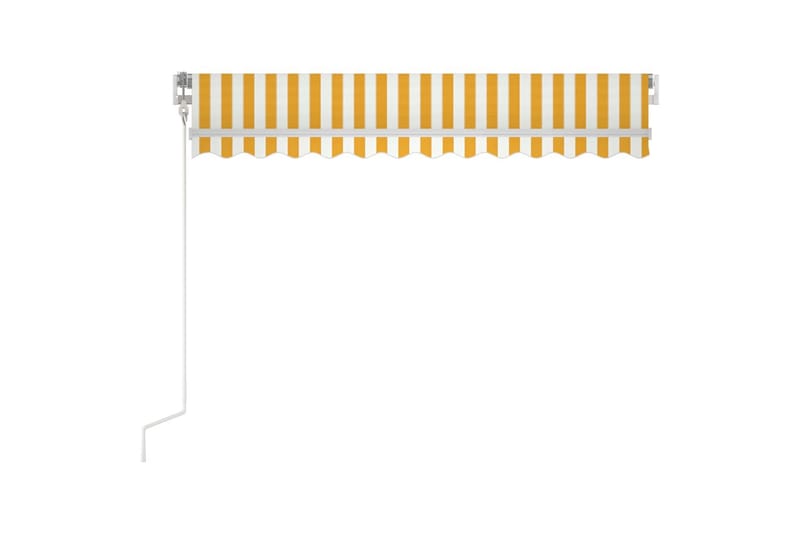 Automatisk uttrekkbar markise 300x250 cm gul og hvit - Gul - Markiser - Terrassemarkise