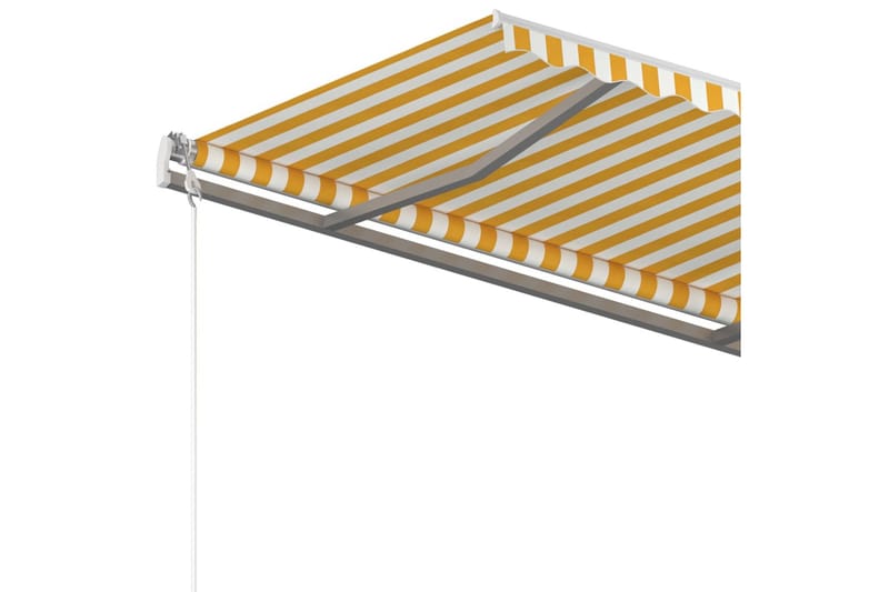 Automatisk uttrekkbar markise 300x250 cm gul og hvit - Gul - Markiser - Terrassemarkise