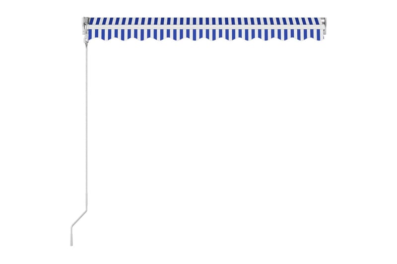 Automatisk uttrekkbar markise 350x250 cm blå og hvit - Markiser - Terrassemarkise