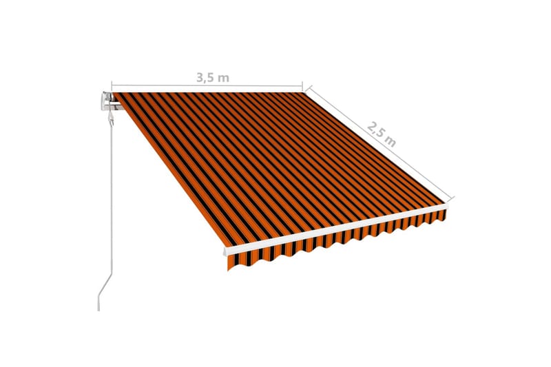 Automatisk uttrekkbar markise 350x250 cm oransje og brun - Markiser - Terrassemarkise