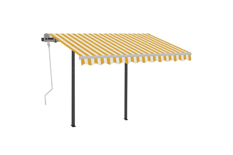 Automatisk uttrekkbar markise 3x2,5 m gul og hvit - Markiser - Terrassemarkise