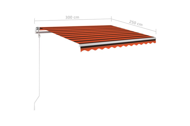 Automatisk uttrekkbar markise 3x2,5 m oransje og brun - Markiser - Terrassemarkise