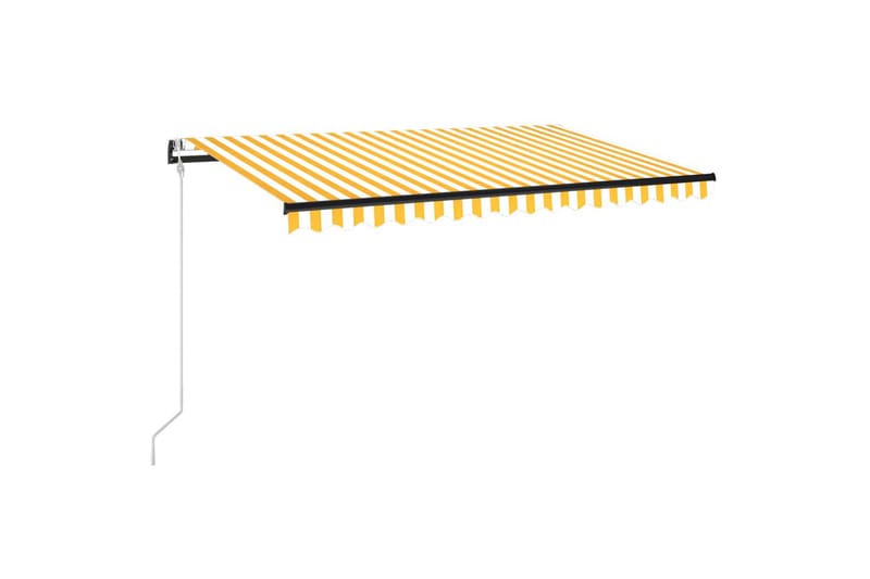 Automatisk uttrekkbar markise 400x350 cm gul og hvit - Gul - Markiser - Terrassemarkise