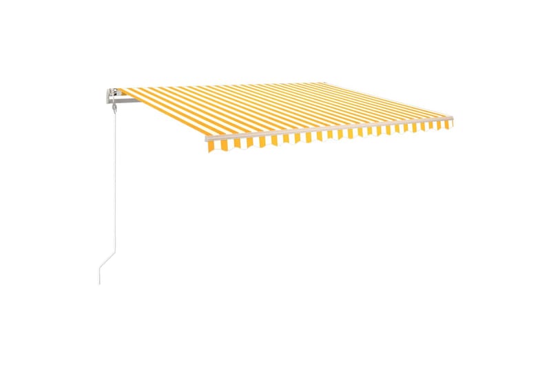 Automatisk uttrekkbar markise 450x300 cm gul og hvit - Gul - Markiser - Terrassemarkise