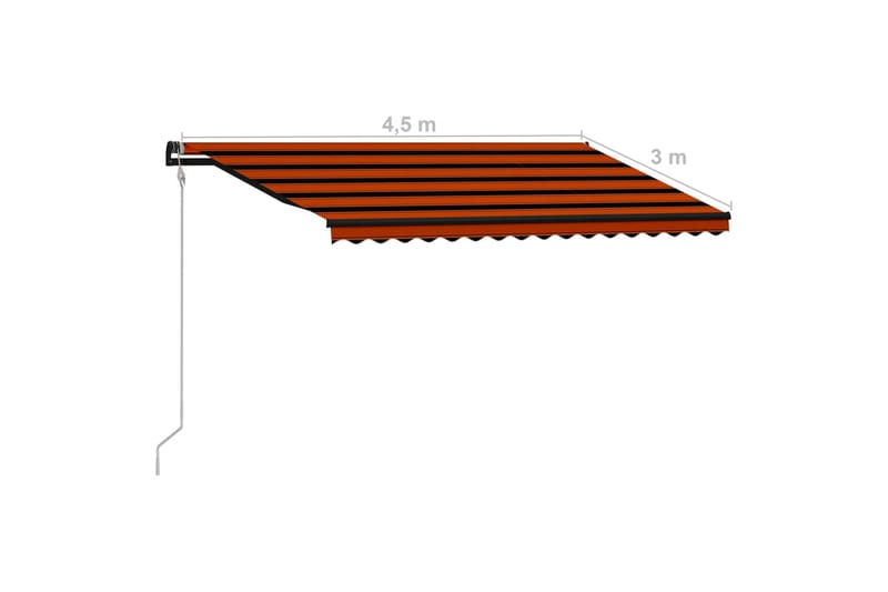 Automatisk uttrekkbar markise 450x300 cm oransje & brun - Markiser - Vindusmarkise
