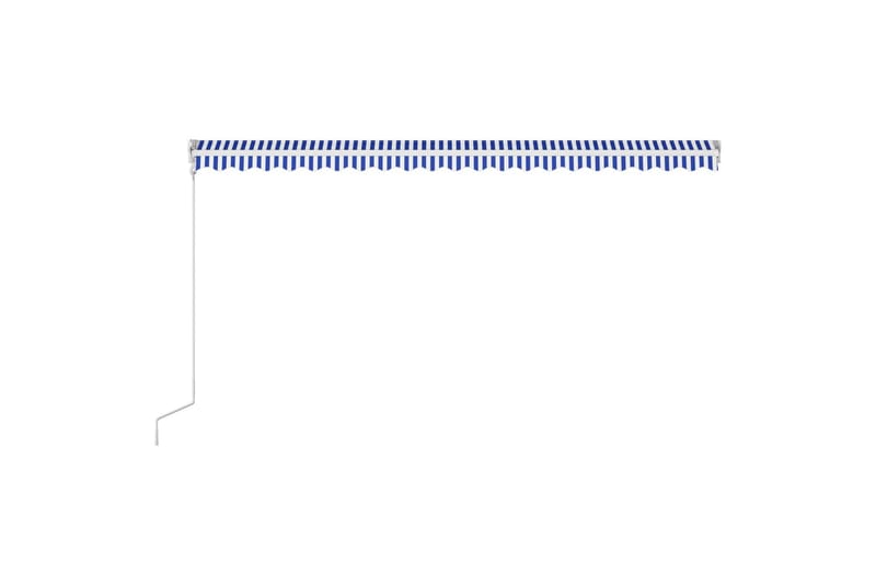 Automatisk uttrekkbar markise 500x300 cm blå og hvit - Markiser - Terrassemarkise