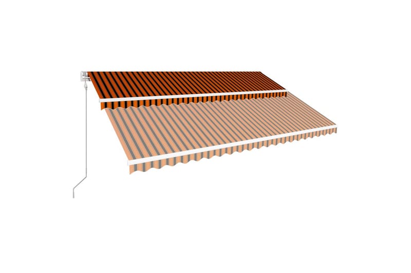 Automatisk uttrekkbar markise 500x300 cm oransje og brun - Markiser - Terrassemarkise